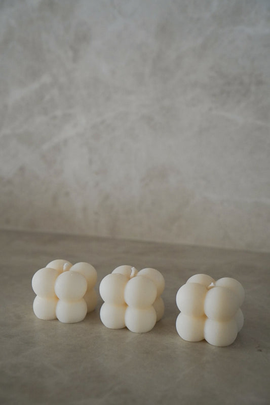 Mini Bubble Candle Set – Set of 3 Natural Wax Candles