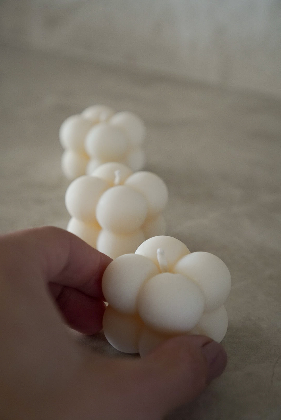 Mini Bubble Candle Set – Set of 3 Natural Wax Candles