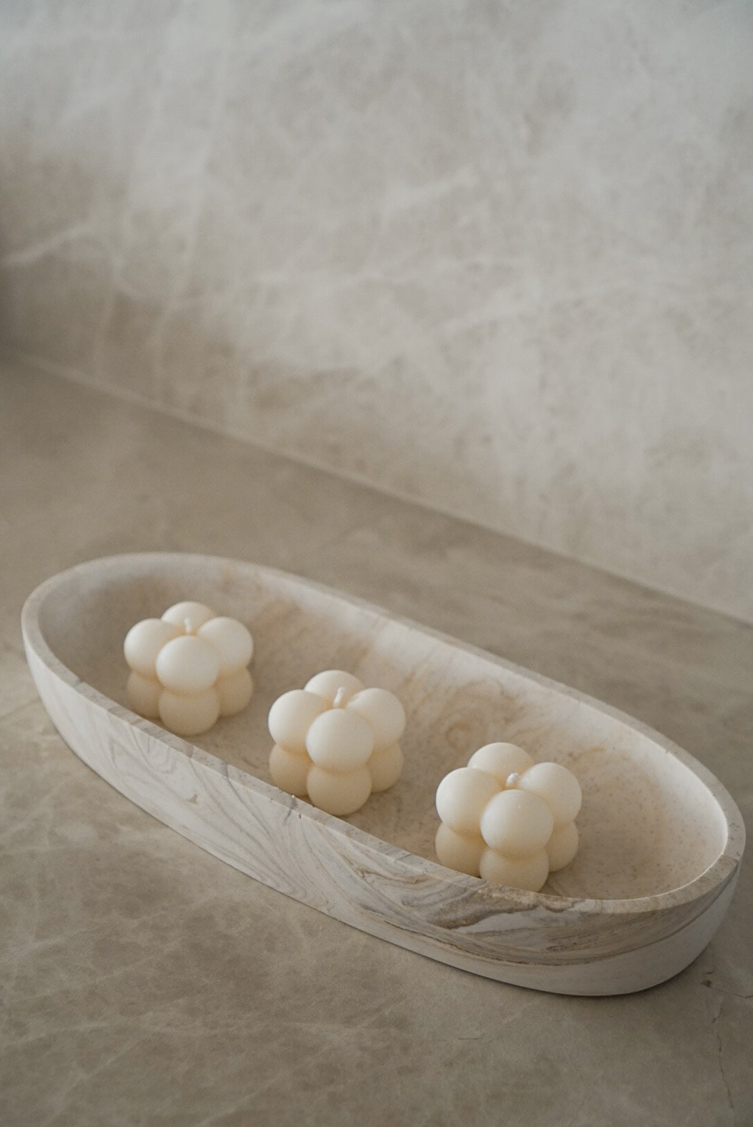 Mini Bubble Candle Set – Set of 3 Natural Wax Candles