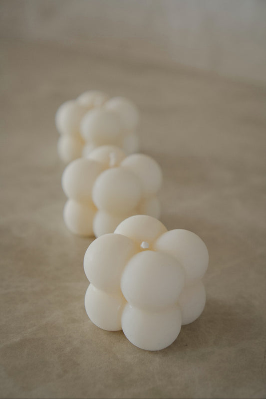 Mini Bubble Candle Set – Set of 3 Natural Wax Candles