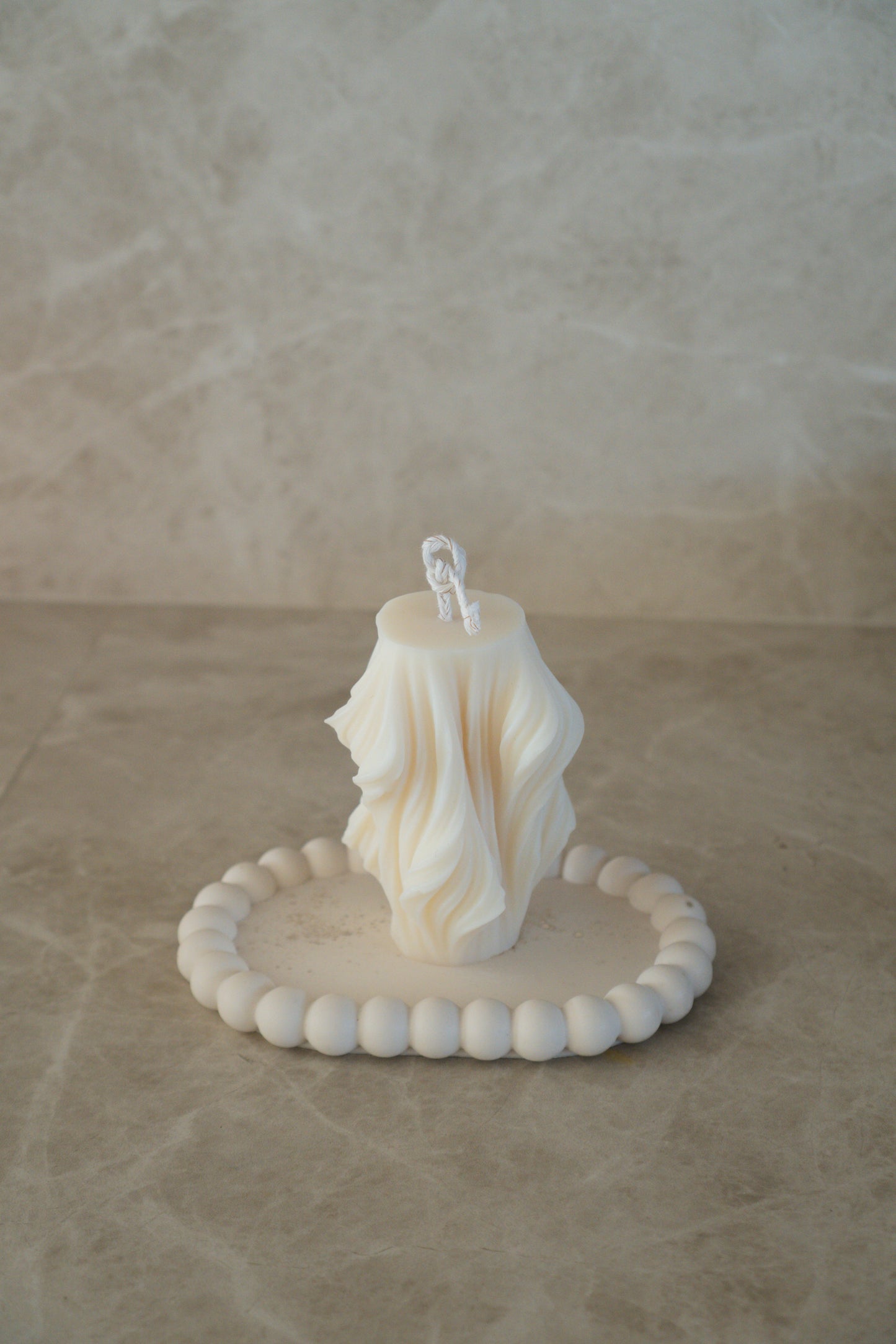 Wave Swirl Pillar Candle