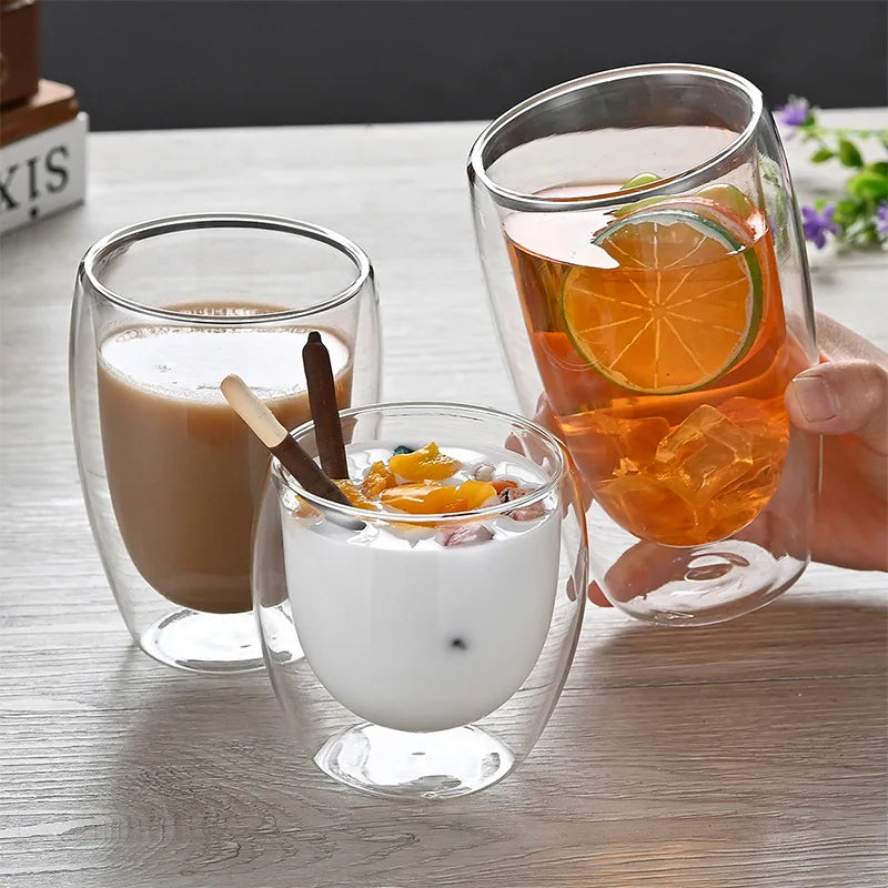 Heat Resistant Double Wall Glass Cup