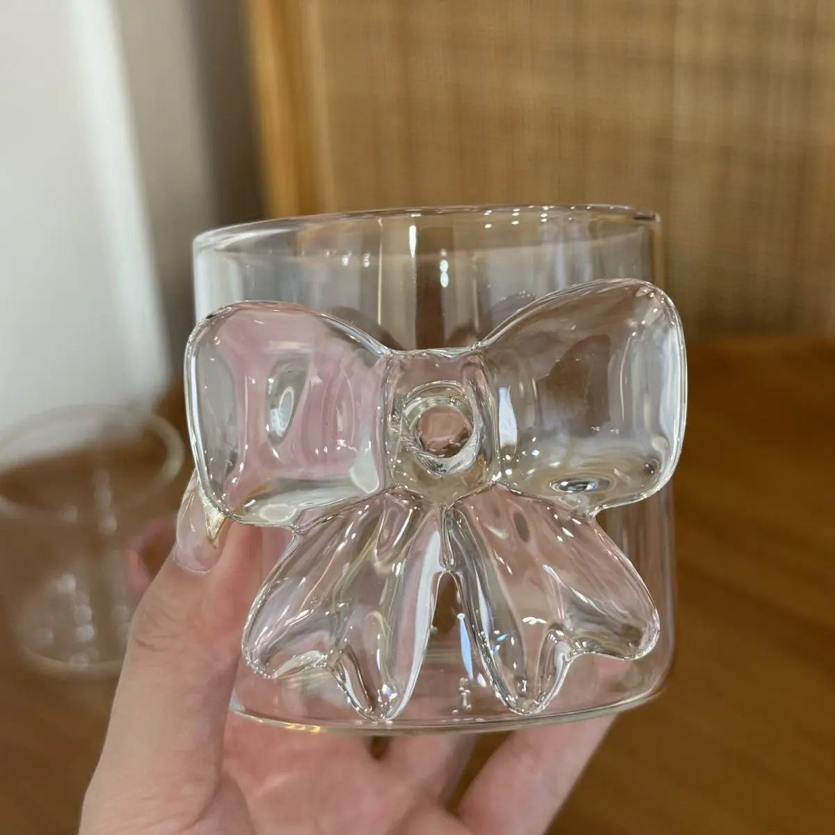 Pink Bow Glass Cup