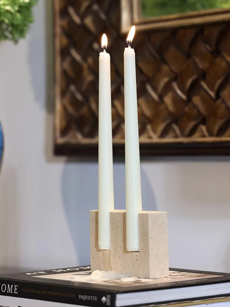 2 Holes Marble Candlestick Holder