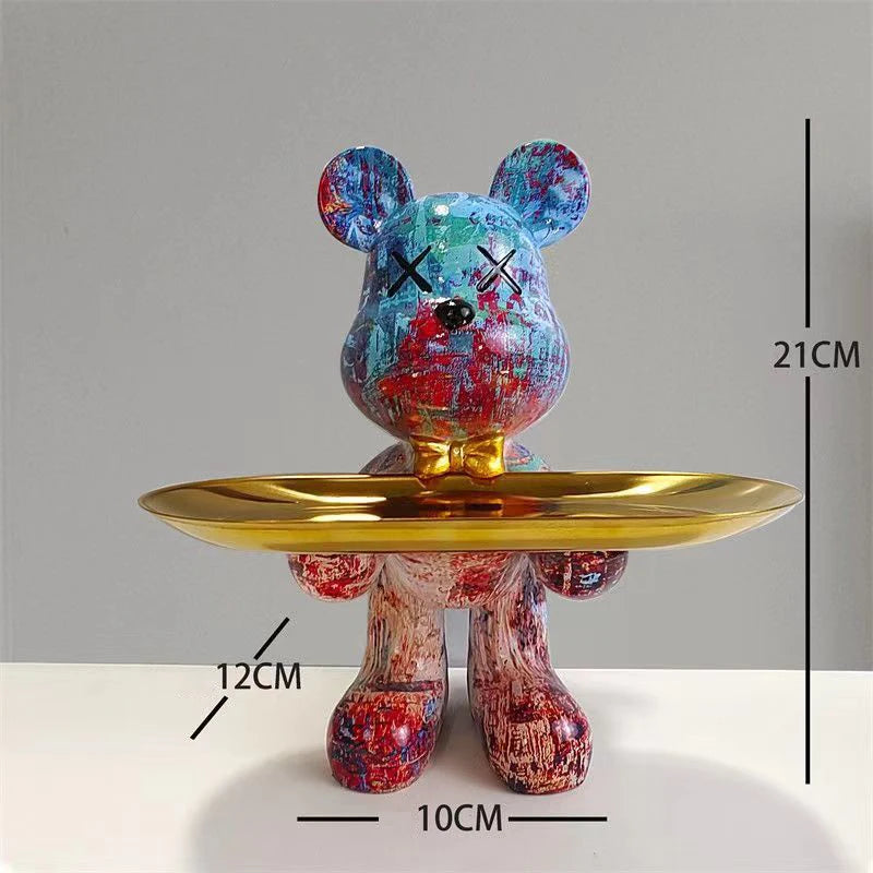 Graffiti Bear Ornament Figurine